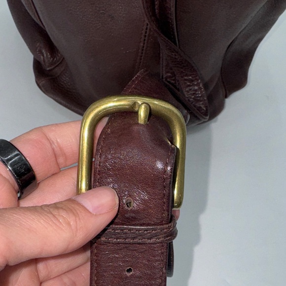 Vintage Fossil thick Leather Drawstring Backpack - Picture 5 of 9